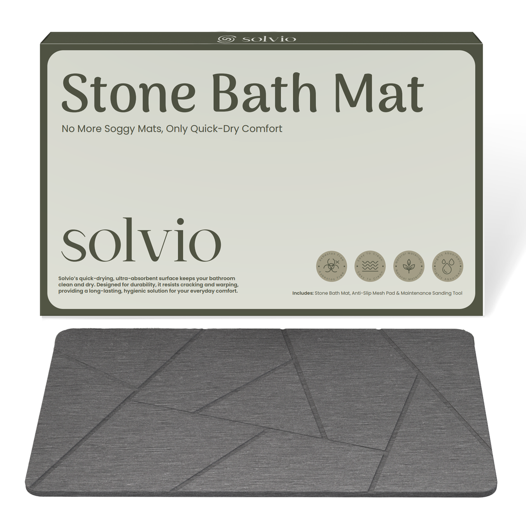 Solvio Quick Dry Shower Stone Bath Mat, 24 x 16 Inch (Abstract)