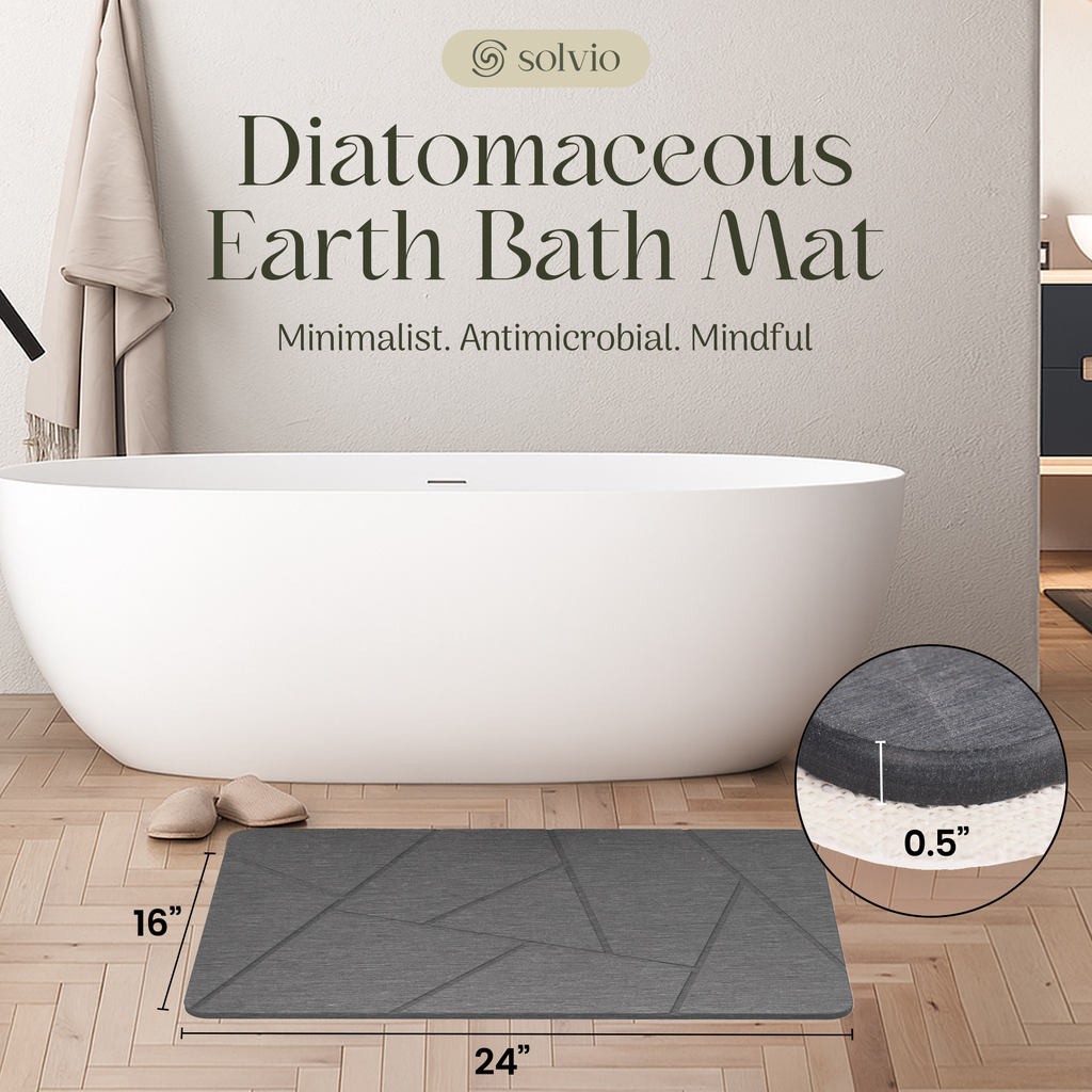 Solvio Quick Dry Shower Stone Bath Mat, 24 x 16 Inch (Abstract)