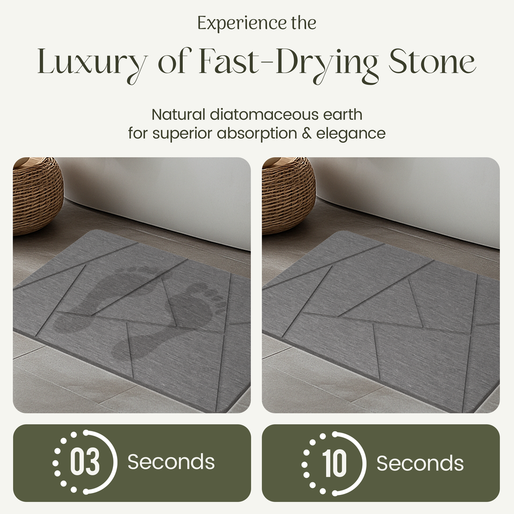 Solvio Quick Dry Shower Stone Bath Mat, 24 x 16 Inch (Abstract)